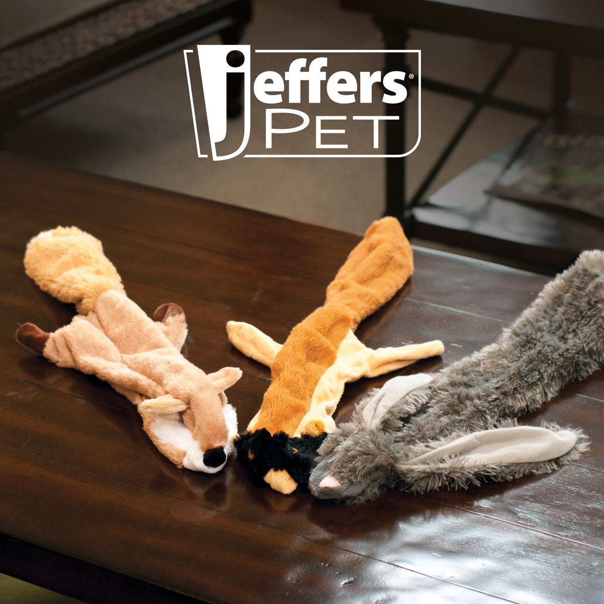 Jeffers Thinnies Unstuffed Plush Dog Toys, 21"L